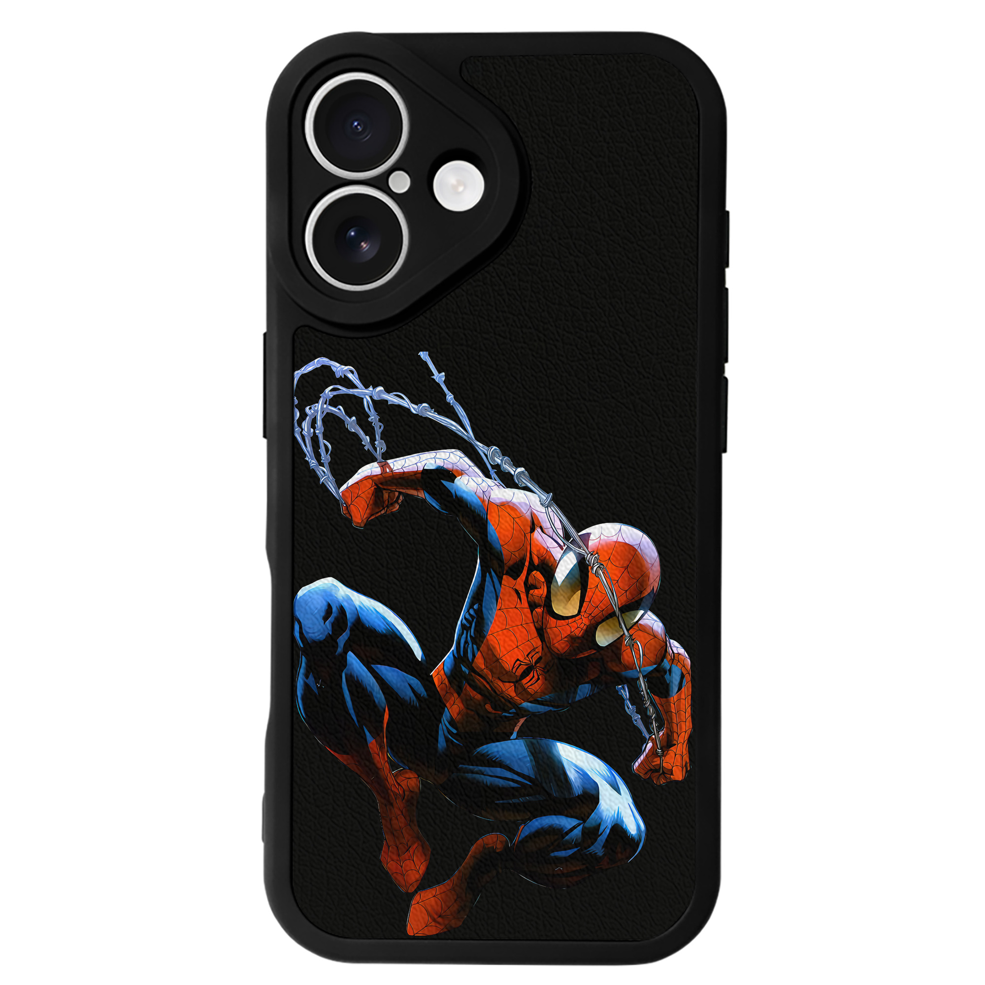 （画像用） Spider Man スパイダーマン 【iPhone 16シリーズ対応】シリコンスマホケース（レザー調） 材質：シリコン